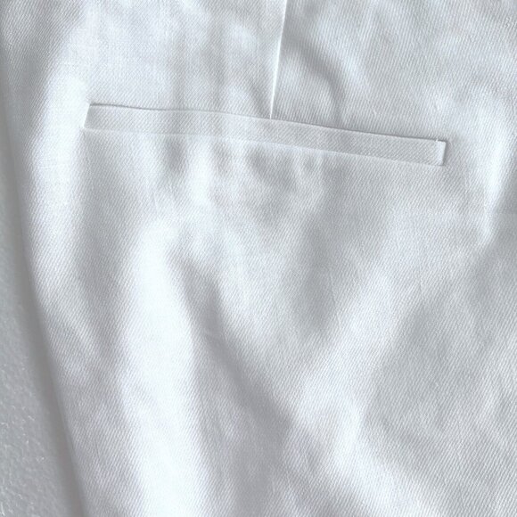 J. Crew Women Linen Blend White Wide Leg Sz 22 Pant High Rise Slash Pocket LINEN - Picture 6 of 14